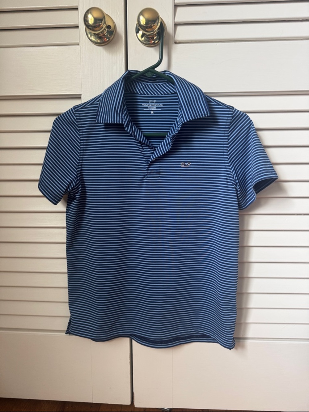 Vineyard Vines boys Navy Striped Sankaty Polo size medium
